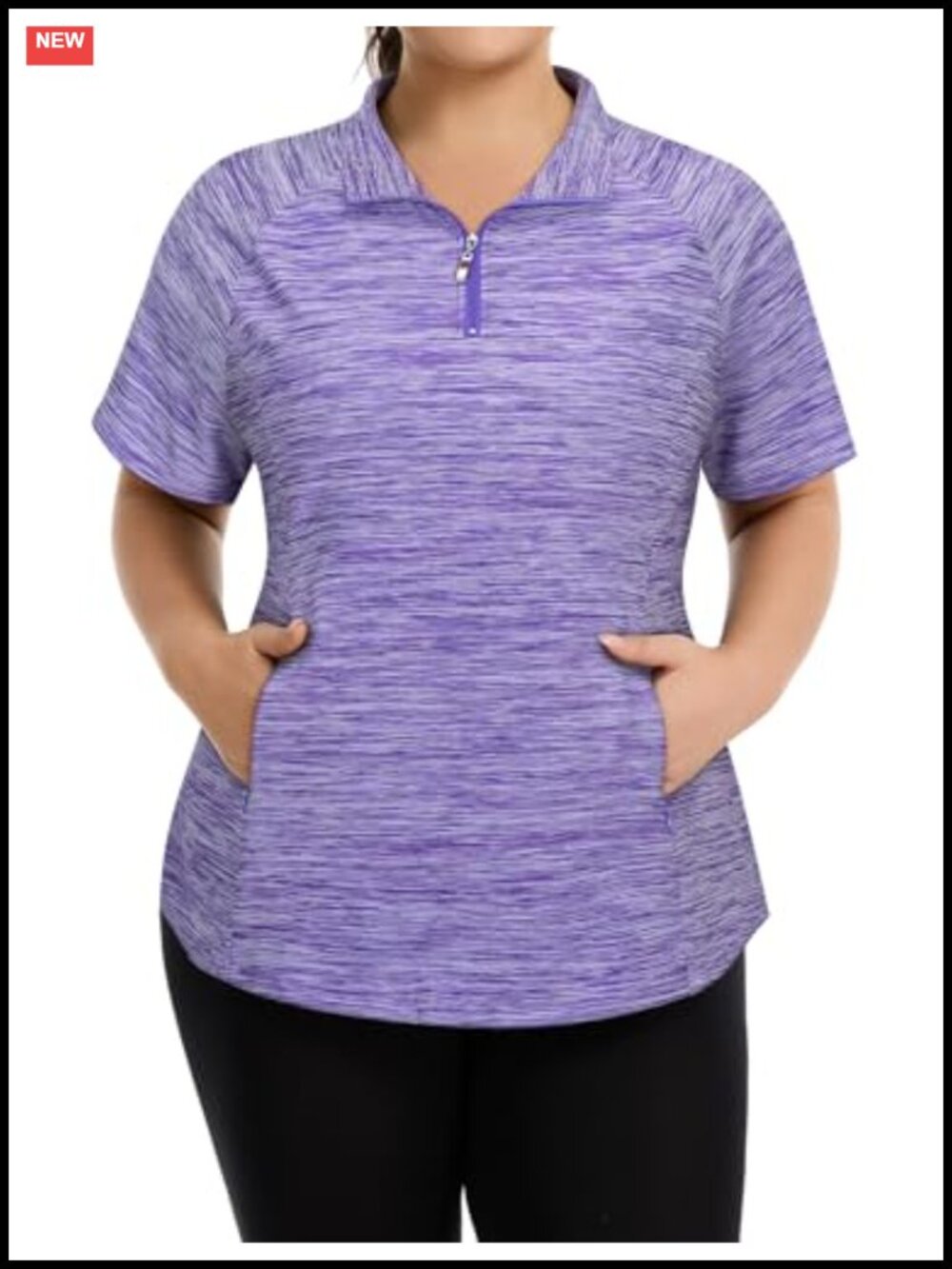 Plus Size Quick Dry Golf Polo Shirt with Pockets UPF 50+